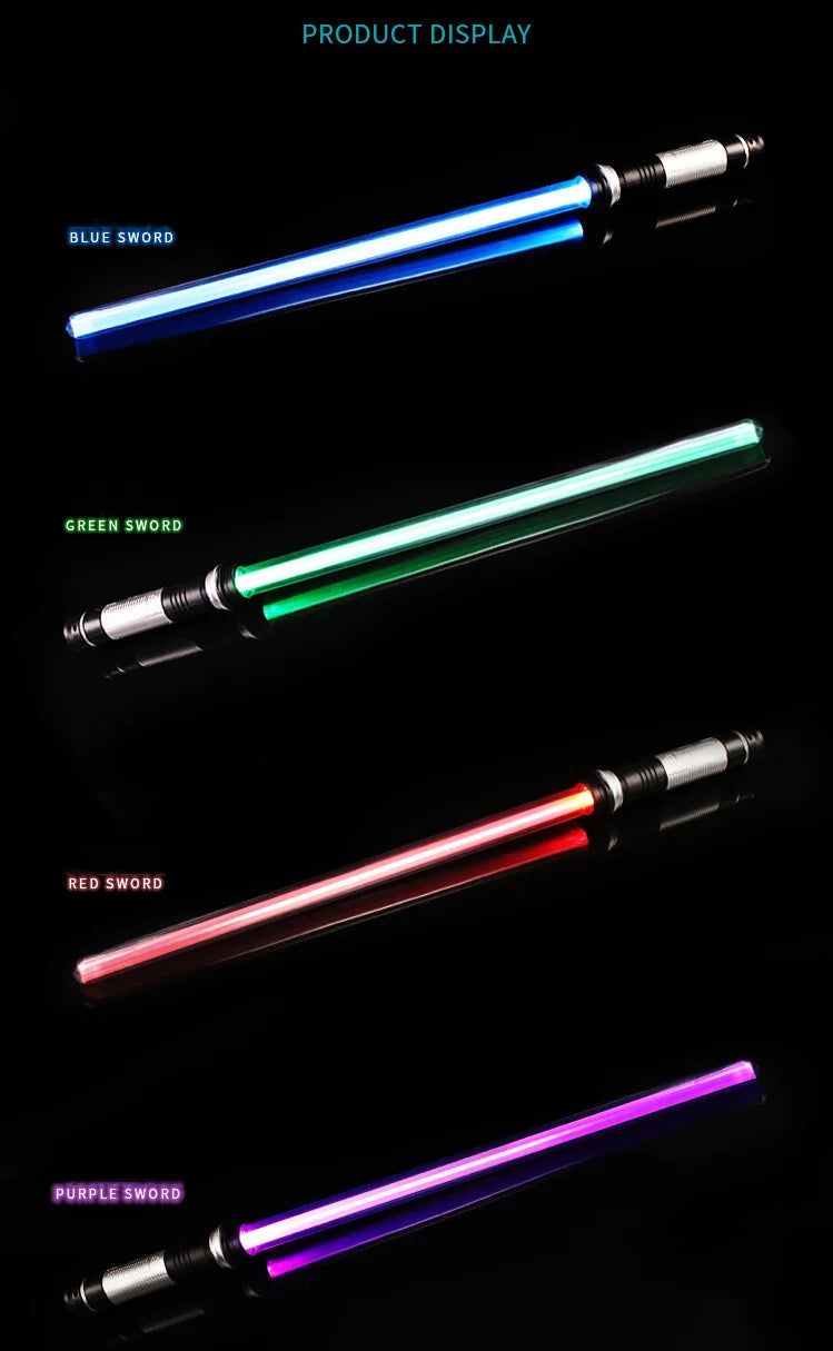 Lightsaber 2 In 1 RGB Adjustable Light Saber Toys Children Double Switch Sword Toys For Boys Luminous Gifts Light Saber