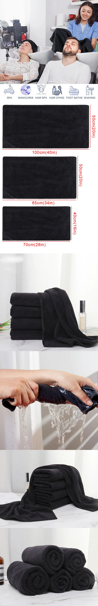 5/10Pcs Microfiber Salon Towels Bleach Proof Beauty Hair Salon Towels Hairdresser Spa Bath Kitchen Car Wash Towel