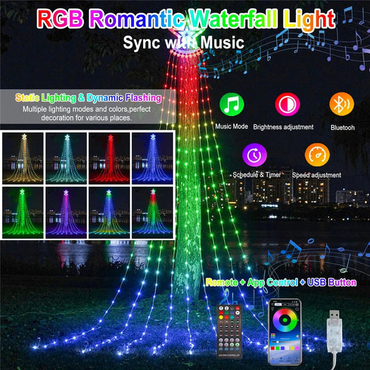 Smart Fairy Lights RGB – App & Fjärr, 10 Lägen, Musiksynk, USB, IP65, 270 LEDs, Jul & Fest