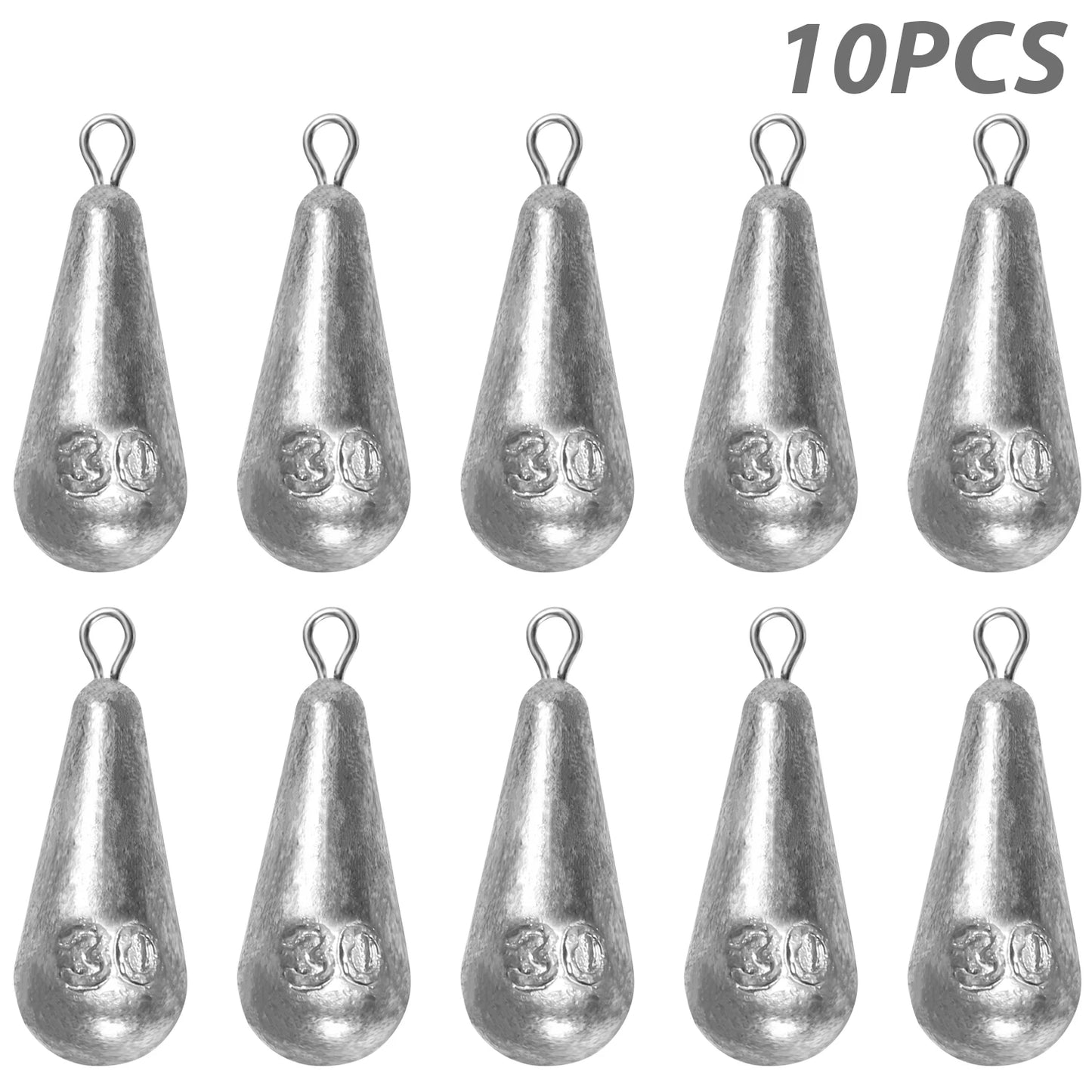 Fishing Weights Sinkers, 10 Sizes Teardrop-Shaped Fishing Lead Sinkers, Bass Casting Drop Shot Weights for Saltwater Freshwater