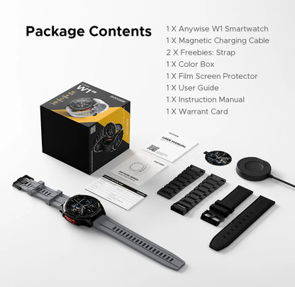 DOOGEE ANYWISE W1 PRO Smartwatch 1.43'' 5ATM Water Resistance 178 Sports Modes Health Monitoring Geomagnetic Sensor Offline Maps