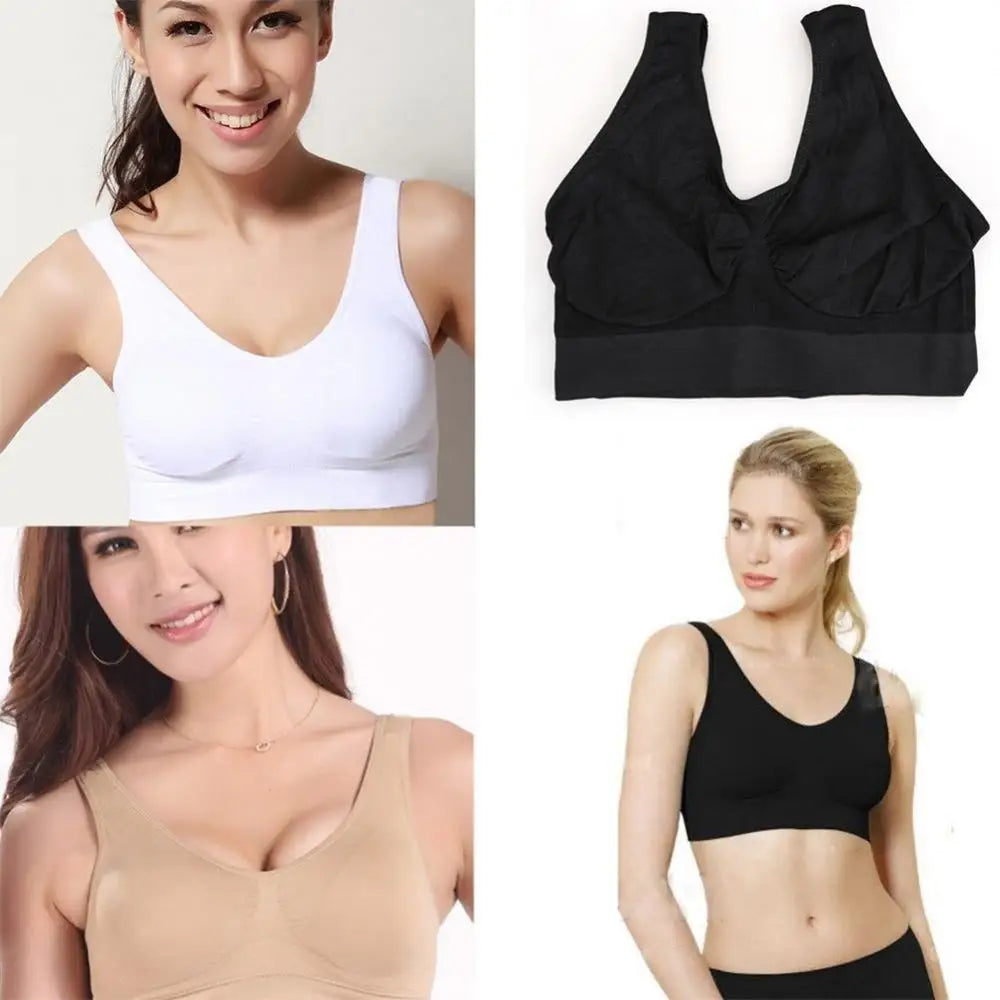 Women Sexy Single Layer Seamless Bra Wireless Sports Yoga Shapewear Lace Sport Bra Plus Size Seamless Bra Bralette Backless Lady