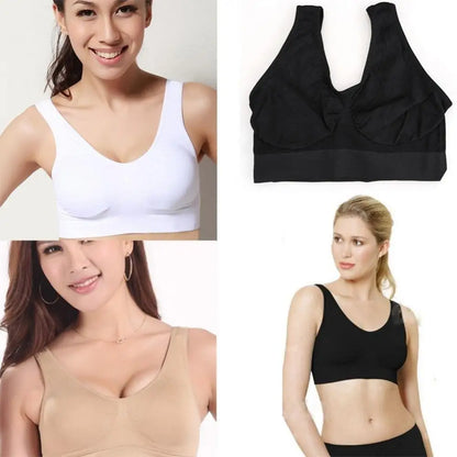 Women Sexy Single Layer Seamless Bra Wireless Sports Yoga Shapewear Lace Sport Bra Plus Size Seamless Bra Bralette Backless Lady
