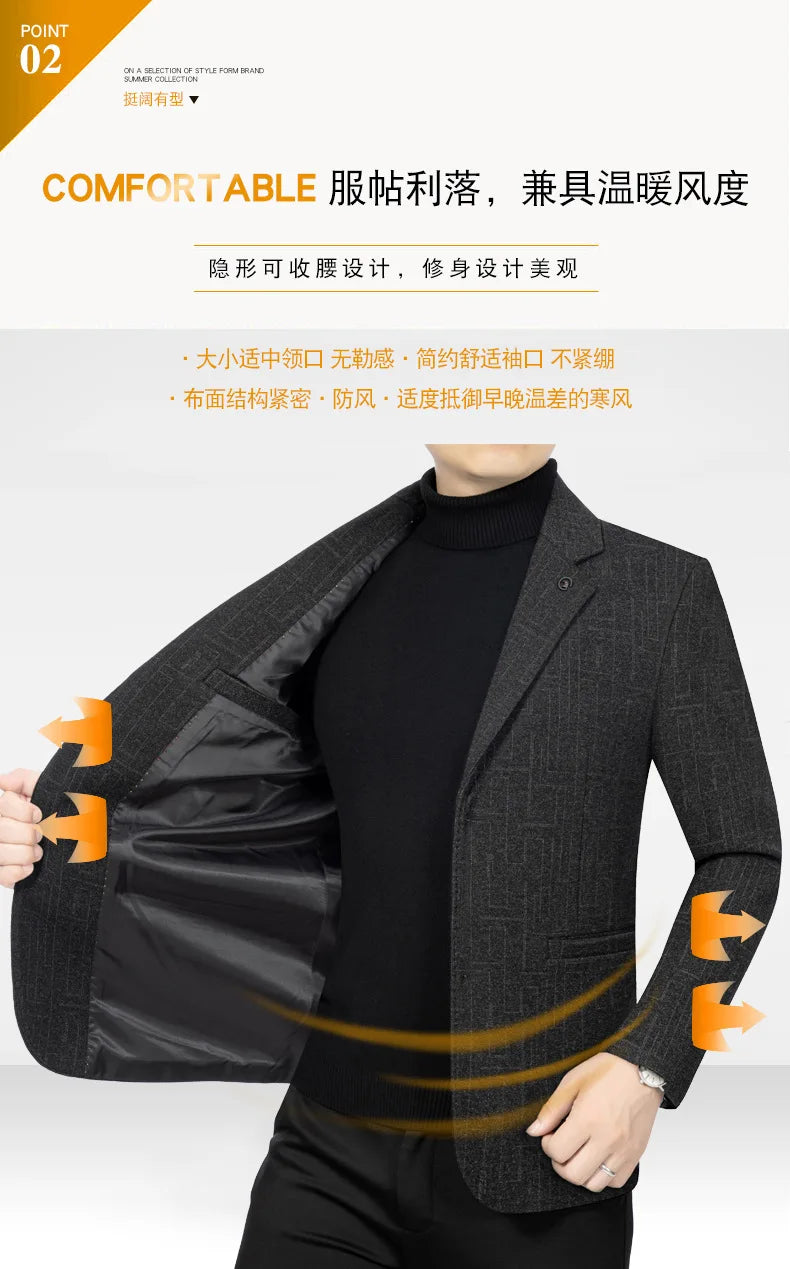 Business Casual Kavaj Herr – Elegant Enkelknäppt Sommarjacka