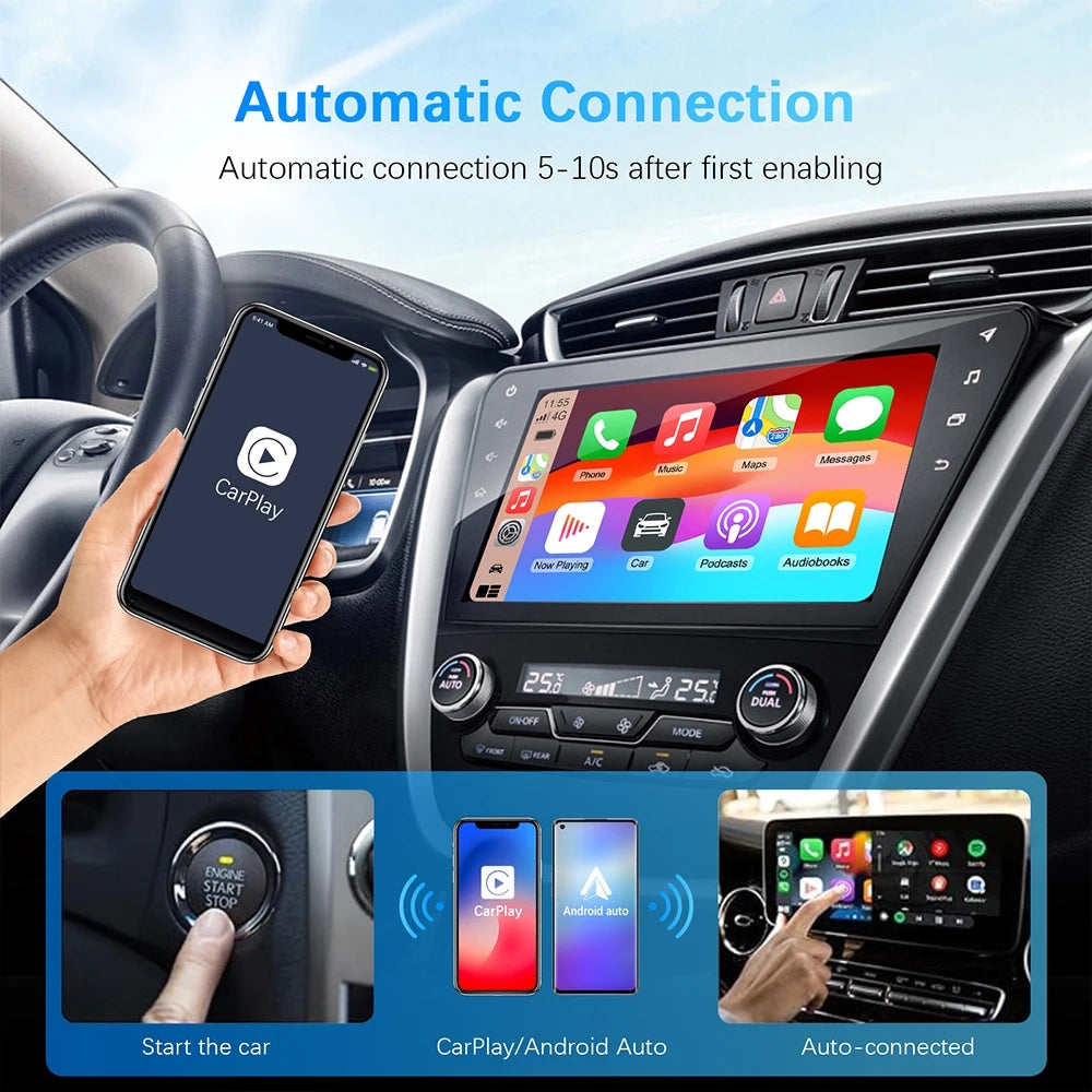 2026 Anyfar 2 in 1 Wireless CarPlay Adapter&Android Auto Wireless Adapter 5Ghz WiFi USB Plug Play CarPlay Wireless