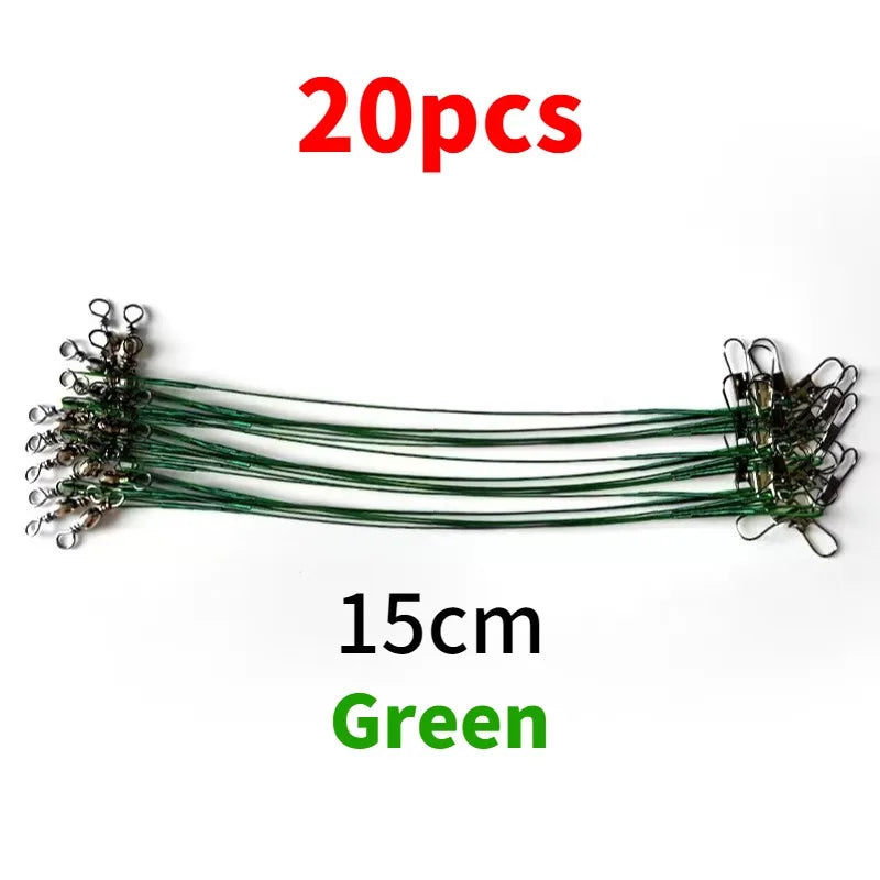 Lure Front Wire Anti Bite Fishing Line Steel Leader With Swivel Accessory Lead Core Offshore Angling Sea Snap Fishhook Tool