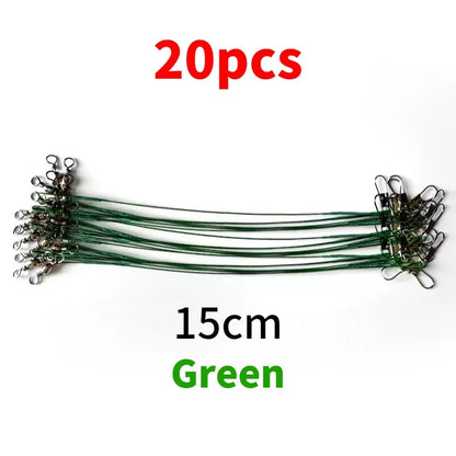 Lure Front Wire Anti Bite Fishing Line Steel Leader With Swivel Accessory Lead Core Offshore Angling Sea Snap Fishhook Tool
