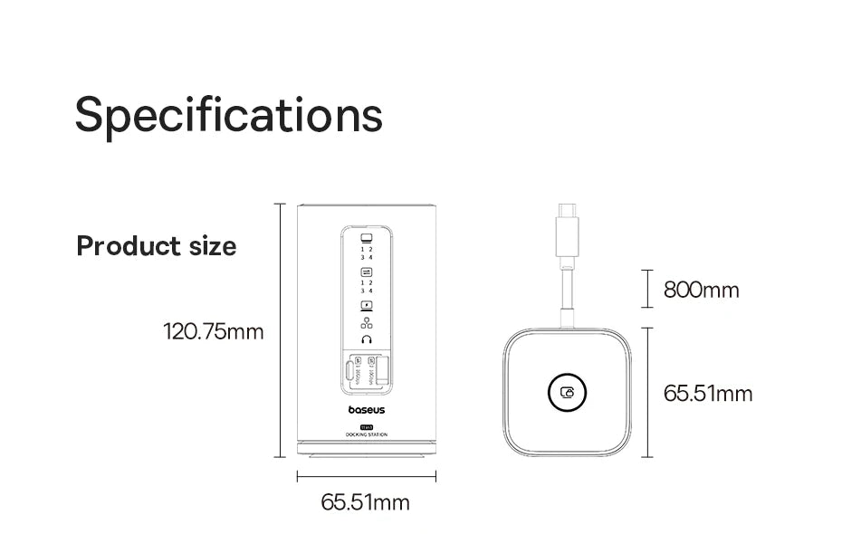 Baseus 11/12-i-1 USB-C-docka med flera skärmutgångar och PD