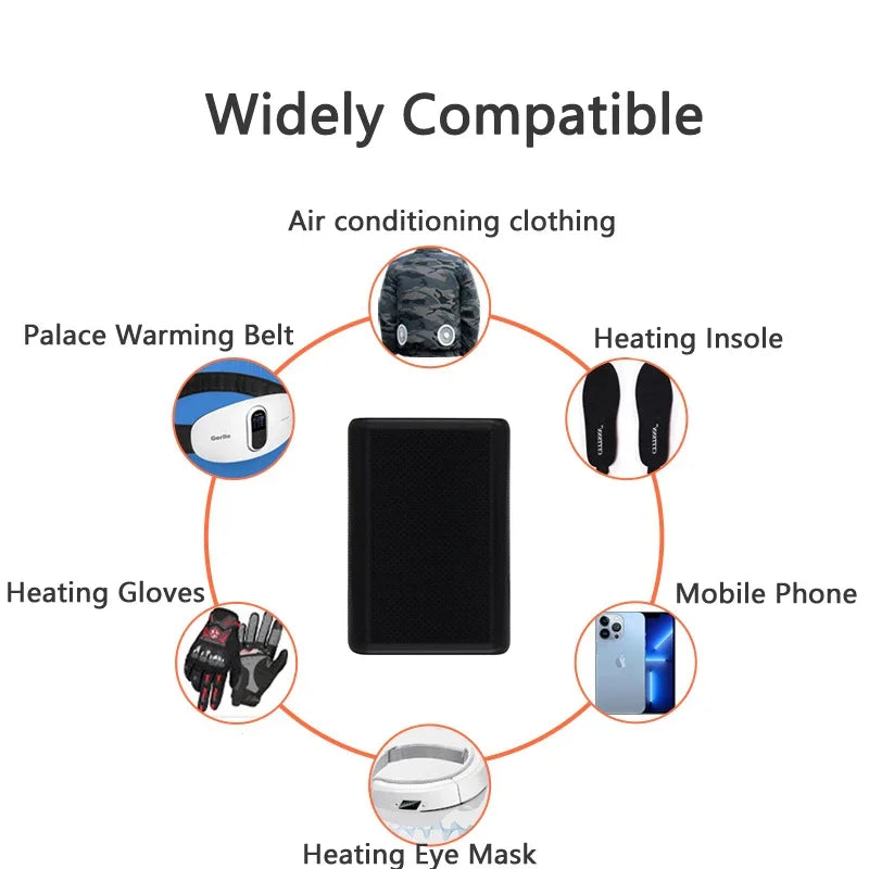 Power Bank 10000mAh 12V DC Output For Heating Cool Vest Jacket Portable Charger for iPhone 16 Samsung Powerbank External Battery