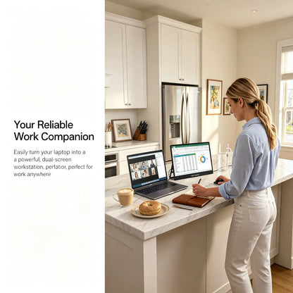 13.3 Inch 2K QHD Portable Monitor, 400 Nits, 100% SRGB, 16:10 Aspect Ratio, Built-in Speakers, VESA Mountable, Integrated Hidden