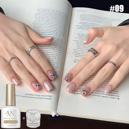 MAINEL 1-12Pcs Fashion Nude Shiny Soak Off UV Gel Nail Gel Polish Cosmetics Nail Art Nails Gel Polish Tips Nail Varnish