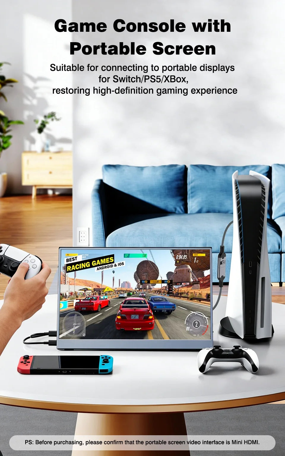 Mini/Micro HDMI hane till HDMI hona-adapter 4K