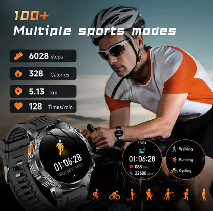 New Military T-Rex 3 Ultra 1000mAh Battery Smart Watch IP68 Waterproof Fitness Track Flashlight Heart Rate Sports Smartwatch Men