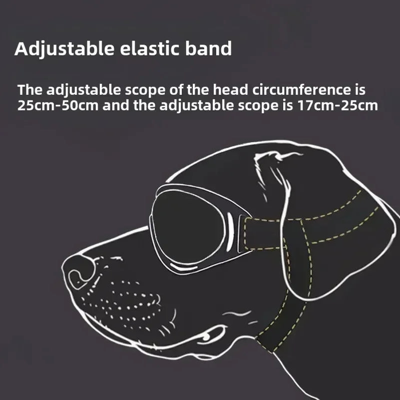 Pet Goggles Adjustable Anti UV Glare Windproof Sunglasses for Dogs Outdoor Hiking Running Beach All Breeds Eye Protection Black