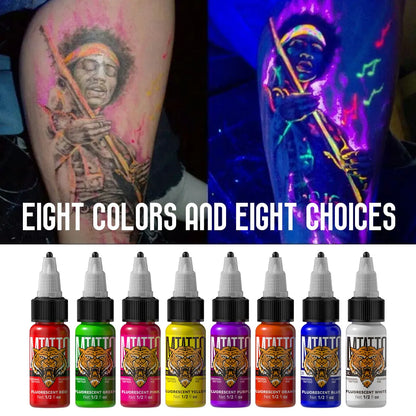 DM Fluorescent Tattoo Ink 15ml 1/8PCS Color Professional Beauty Paints Natural Plant Extract Pigment Body Painting Tattoo Ink