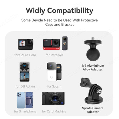 For Insta 360 X5 X4 X3 GO 3S Motorcycle Bicycle Clip Bracket for GoPro 13 12 11 DJI Action 6 Bike Selfie Stick Camera Accessory