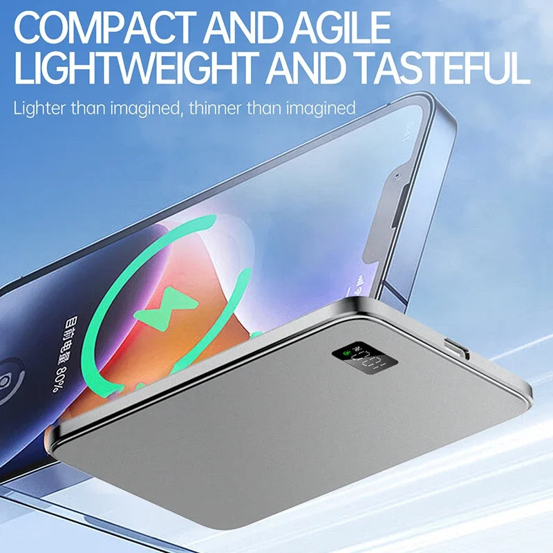 VIVO 50000mAh Thin Magnetic Wireless Power Bank 22.5W Fast Charging Portable External  Battery for Magsafe For iPhone Samsung