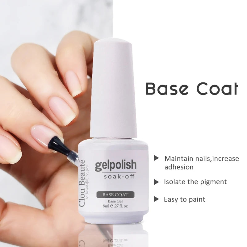 Clou Beaute Transparent French Gel Polish Translucent Nude Pink Red Jelly Glass Milky White Varnish Rainbow Color Nail Art