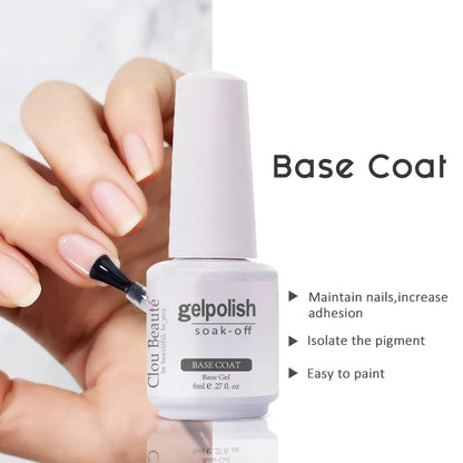 Clou Beaute Transparent French Gel Polish Translucent Nude Pink Red Jelly Glass Milky White Varnish Rainbow Color Nail Art