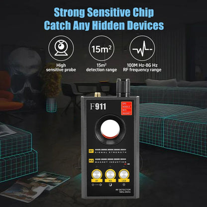 F911 Hidden Camera Detectors, Anti Spy Camera Finder, GPS Tracker Detectors, Bug & Hidden Devices Detector