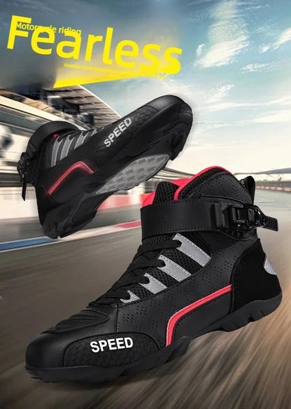 2026 New Leather Motos Breathable Anti Slip Wear-resistant Riders Boots Motorcycle Boots Men Motorbike Racing Ankle Length Shoes