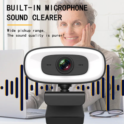 Webbkamera 4K/1080p med Vidvinkel, Autofokus & Brusreducerande Mikrofon – USB Webcam för YouTube & PC