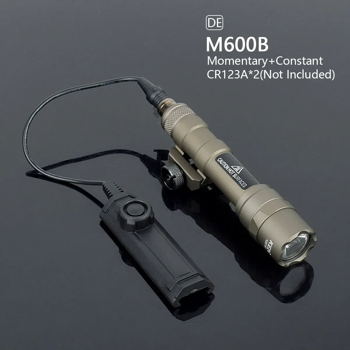 Taktisk M600 Vapenlamp med Tryckströmbrytare för 20 mm Skena