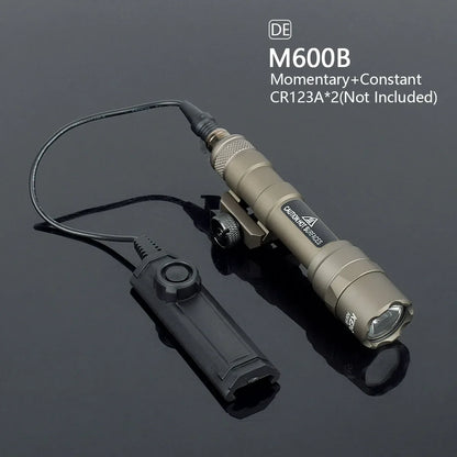 Taktisk M600 Vapenlamp med Tryckströmbrytare för 20 mm Skena