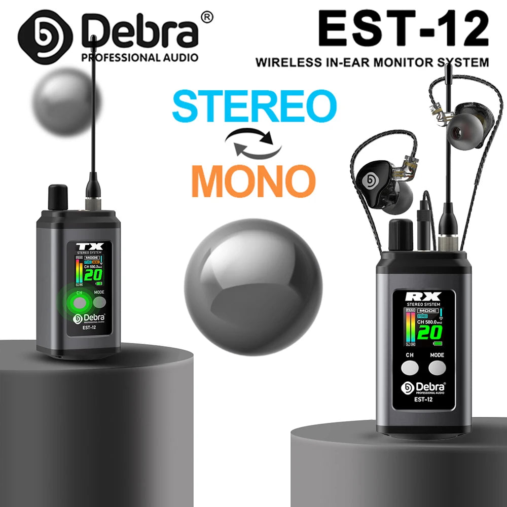 EST-12 trådlöst UHF-system för in-ear-monitorering