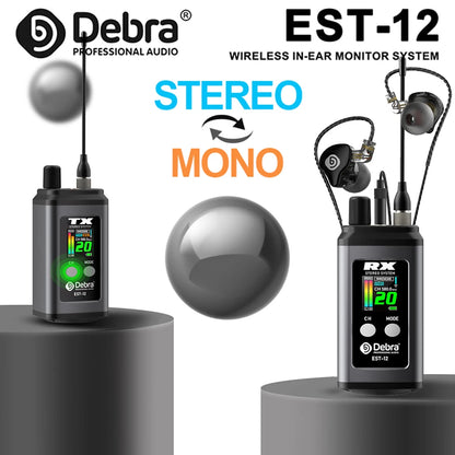 EST-12 trådlöst UHF-system för in-ear-monitorering