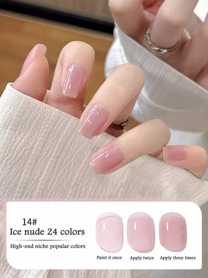 1-30pcs PSK Nude Pink Color Nail Art Ice Transparent Bare Color Nail Enamel 2026 New Net Red Popular White Gel Nail Polish