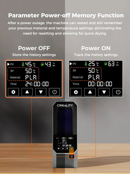 Creality Space Pi filamenttork med pekskärm – 45–70 °C och timer