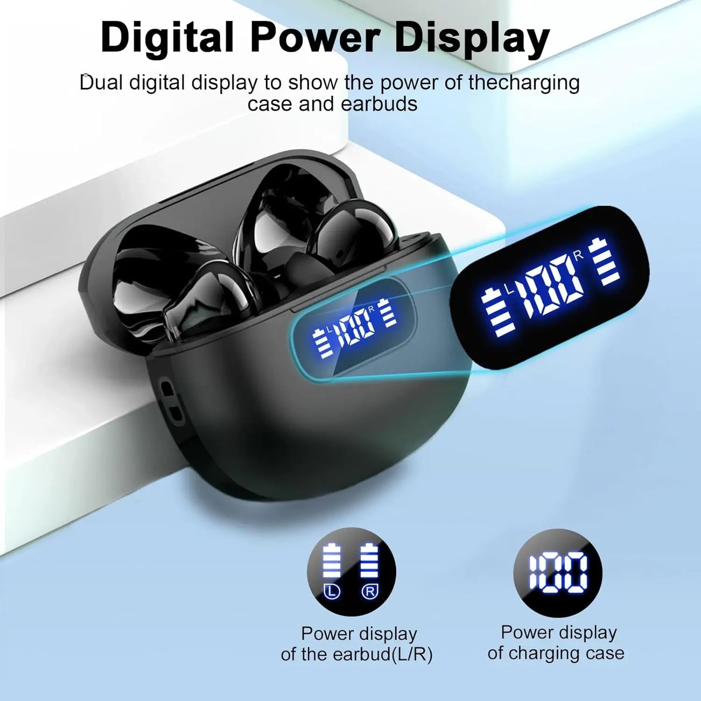 Stereo TWS Wireless Earbuds BT 5.4 Earphones In-ear HiFi Headphones LED Power Display Touch Control Sports Headset For All Smart
