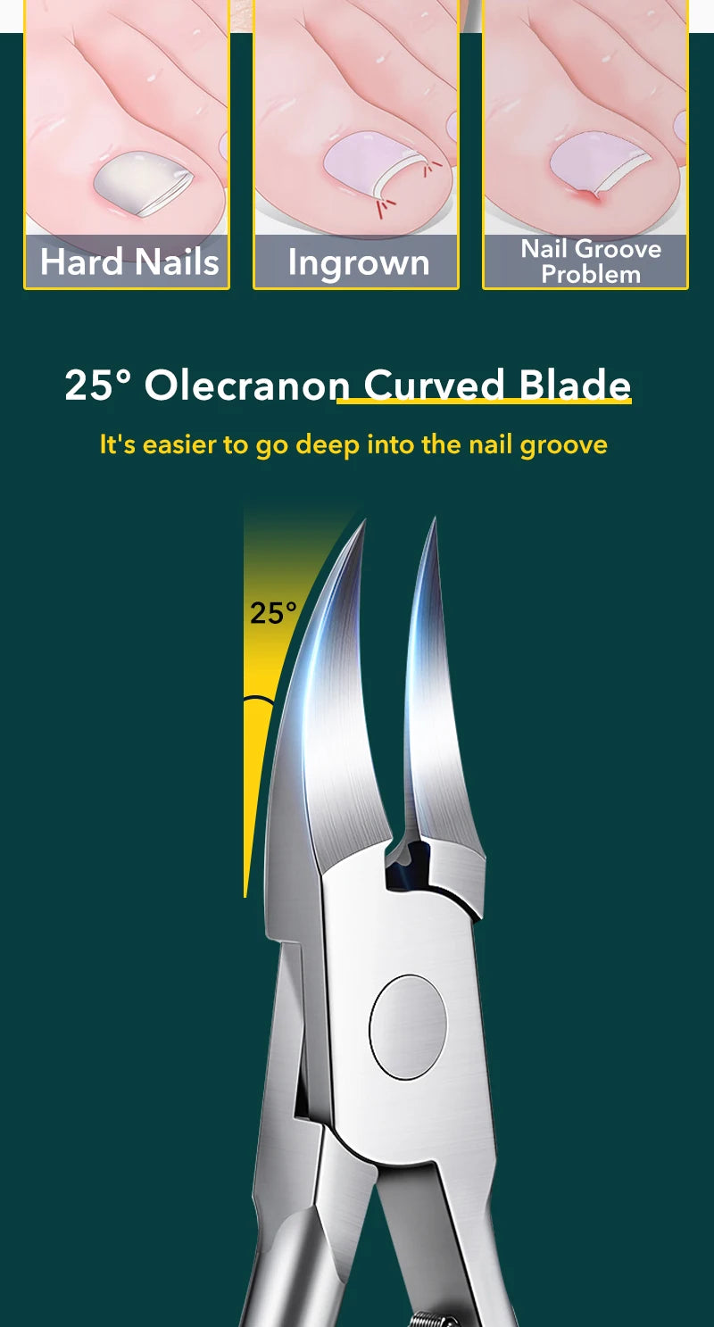 Professional Nail Clipper Thick Nail Nippers Dead Skin Removal Nail Art Pedicure Care Piler Cutter Scissor Tools