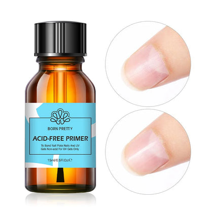 BORN PRETTY 2Pcs 15ml Nail Prep Dehydrator And ACID-FREE Primer Air Dry No Lamp Needed Nail Art Functional Gel Manicure Supplies