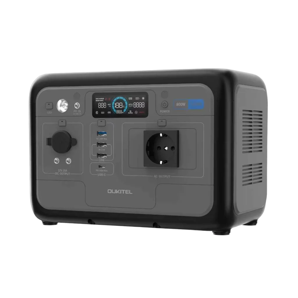 OUKITEL P800E Portable Power Station 800W 512Wh LiFePO4 Battery Solar Generator, Home Backup&Outdoor Camping Mobile Power Supply