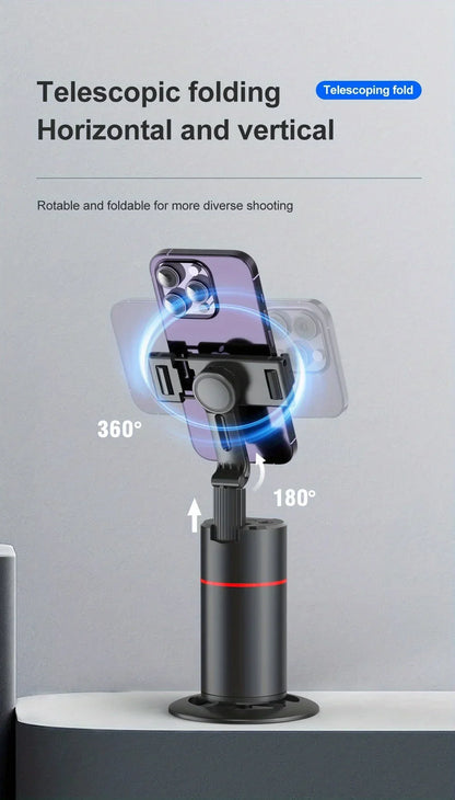 P02 360 ° Rotation Desktop Phone Stand Automatic Face Tracking for iPhone 16 15 Samsung S23 Xiaomi Handheld Gimbal Selfie Stick