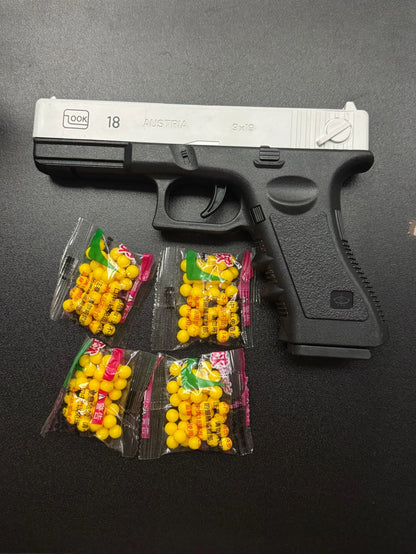 Mjukgummikula Airsoft Pistol Manuell G18 Leksakspistol med Magasin och Laser