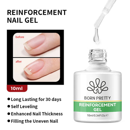 BORN PRETTY 10ml Base Gel Top Coat Rubber Gel Reinforcement Gel for Nails Tools Soak Off UV LED Nail Varnish Function Gel
