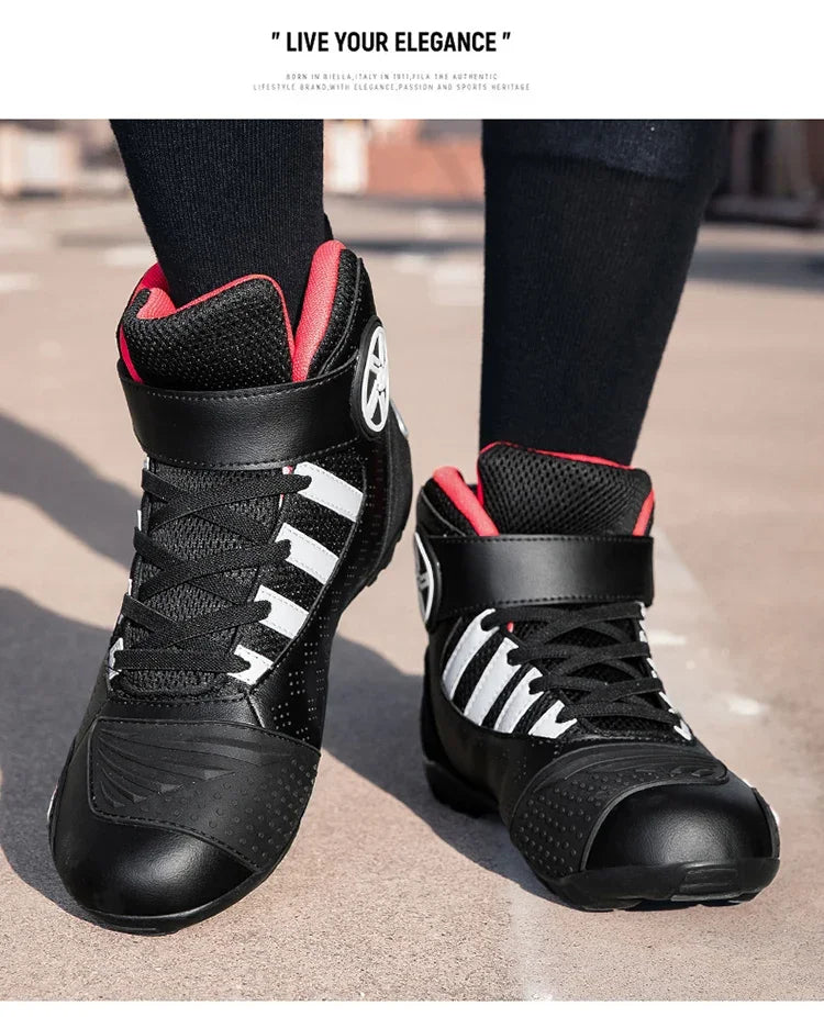 2026 New Leather Motos Breathable Anti Slip Wear-resistant Riders Boots Motorcycle Boots Men Motorbike Racing Ankle Length Shoes