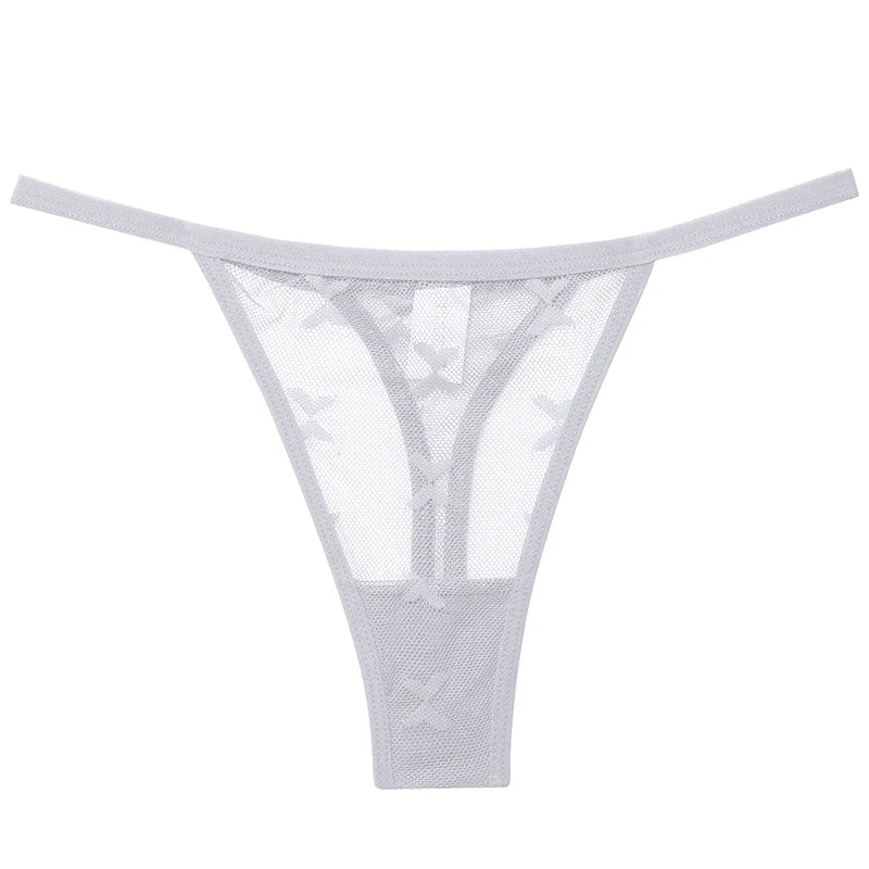 S-XL Sexy G String Thong Mesh Perspective Women Panties Low Waist Female Underpants Solid Color T-back Underwear Thongs Women