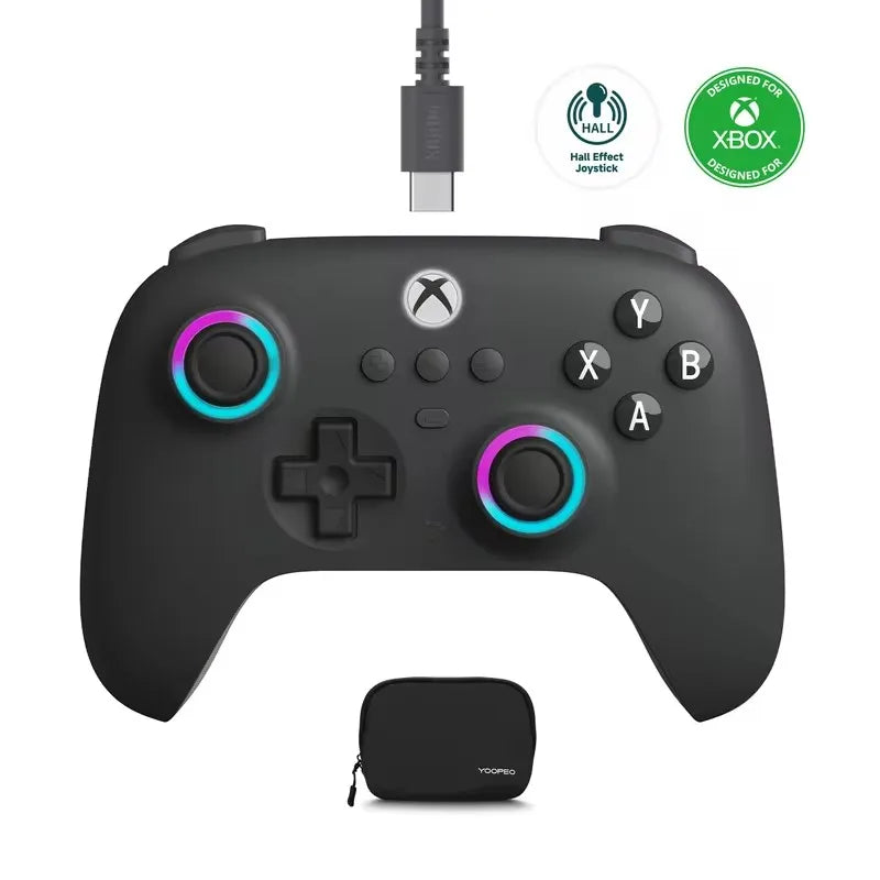8BitDo Ultimate C Kabelansluten Xbox Handkontroll – Hall Effect GuliKit RGB Fire Ring USB Xbox Series X|S/One/PC Windows 10/11