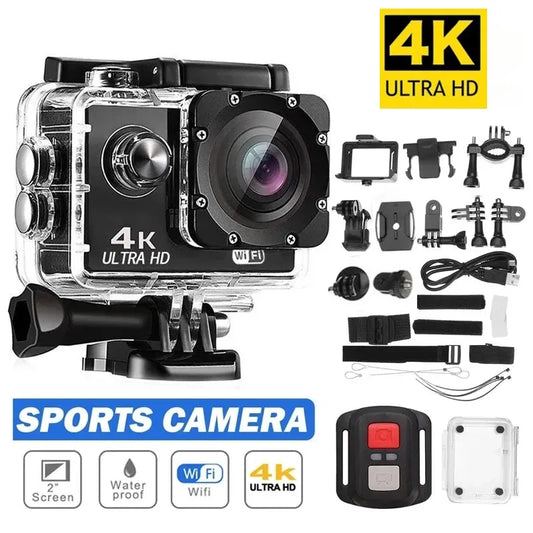 Ultra HD 4K Actionkamera 30fps Vattentät 2,0-tums skärm WiFi