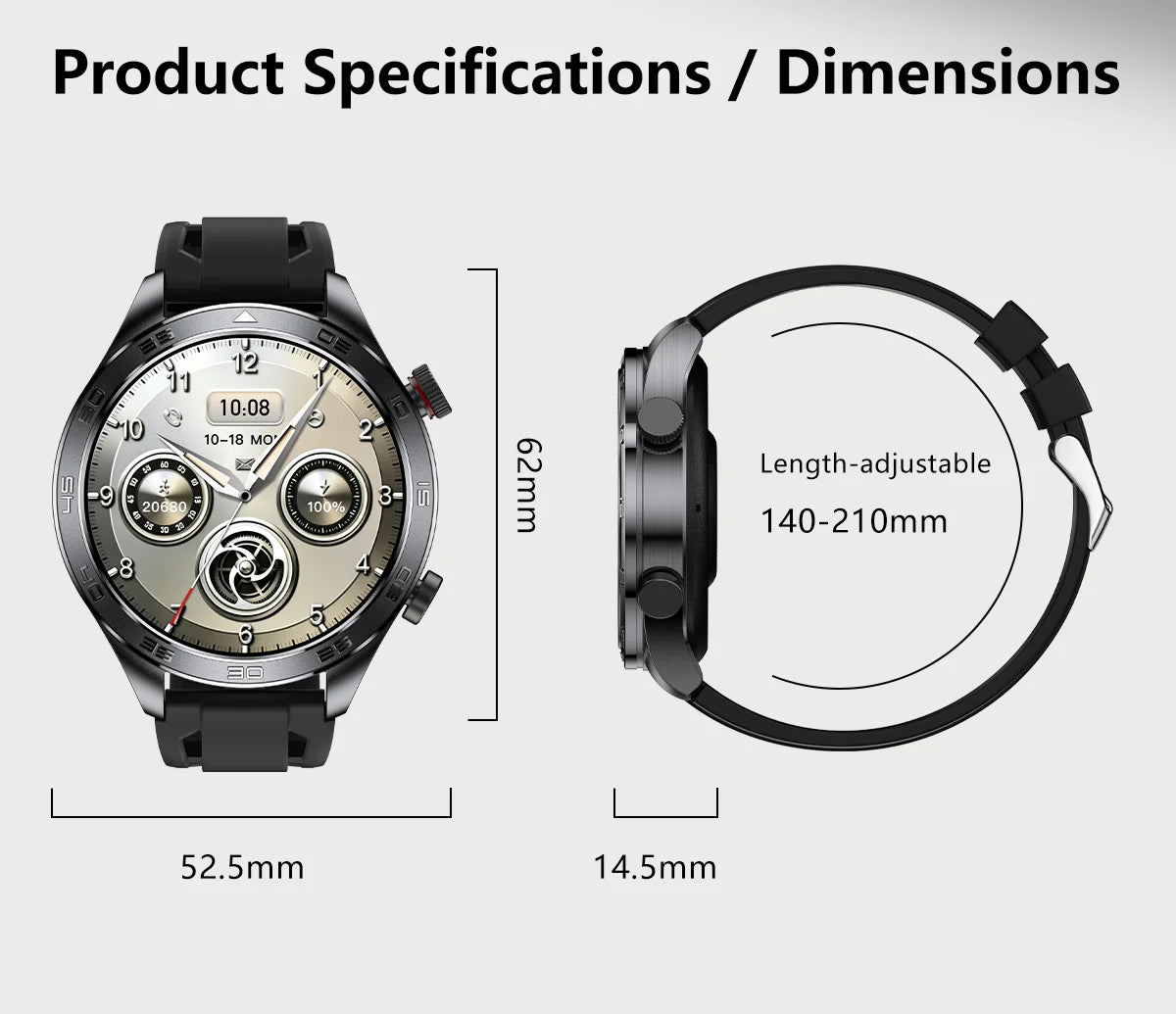 2026New Men's Outdoor Sports Smartwatch GPSTrack 1000mAh Battery Heart Rate Monitor 100+Sport Mode IP67 Waterproof Smart Watches