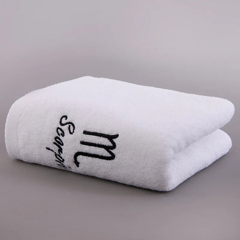 12 Constellation Letters Towel Embroidery Cotton Absorbent Quick Dry Lovers Gift Thickened Sport Soft fashion Face Towel 35x75cm