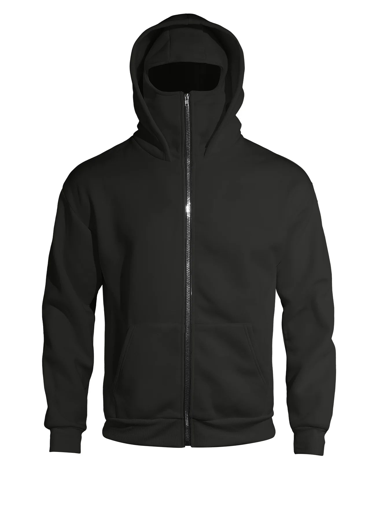 Autumn Men's Double-Layer Hooded Zip-Up Sweatshirt, Loose Casual Fit with Front Pockets, Ideal for Outdoor and Streetwear Style