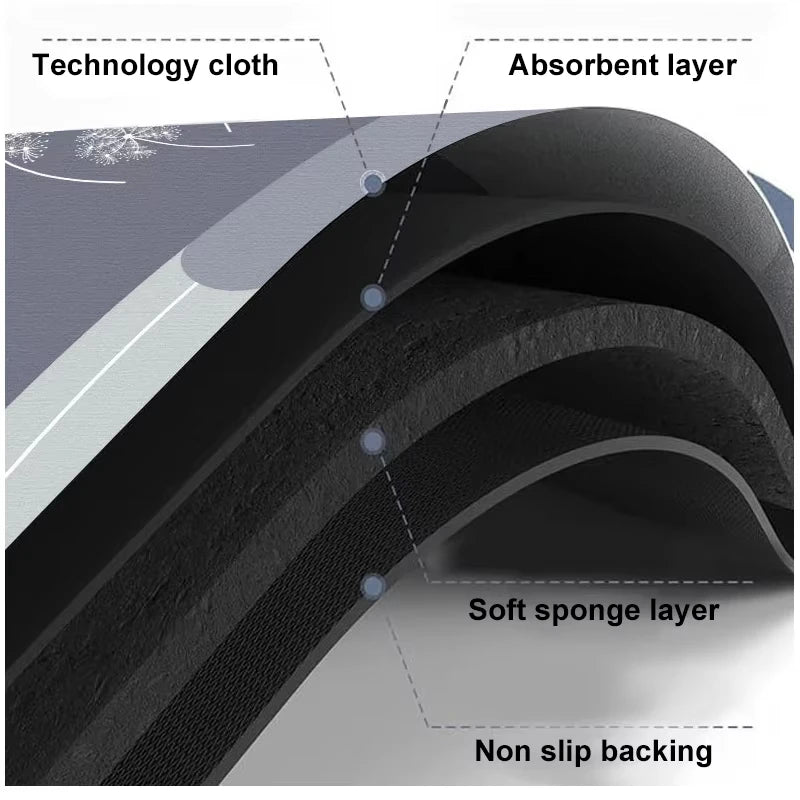 Diatomaceous Earth Bath Mat Ultra Absorbent Non Skid Rapid Drying Soft Floor Mat for Bathroom Shower Laundry Bedroom Kitchen RV