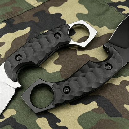 Multi-Purpose Fixed-Blade Knife, 5Cr13MoV Steel Nylon Fiber Handle with Sheath – Great for Jungle Survival and Outdoor Camping