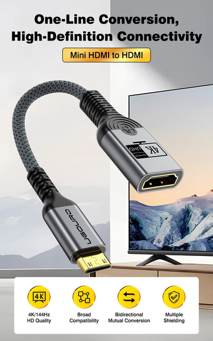 Mini/Micro HDMI hane till HDMI hona-adapter 4K