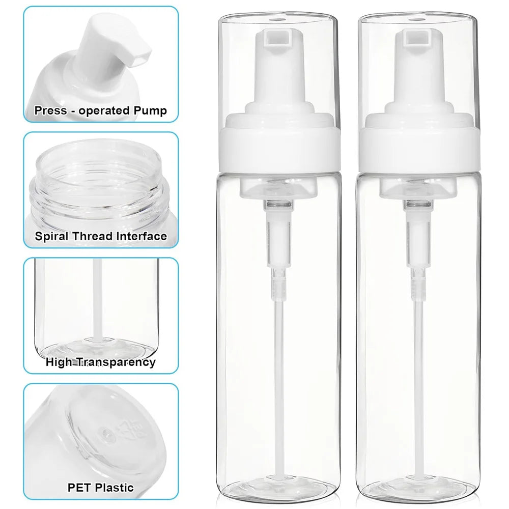 50-200ML Tattoo Foam Pump Bottle Plastic Foaming Dispenser Refillable Green Soap Foam Bottle Portable Lash Shampoo Dispenser